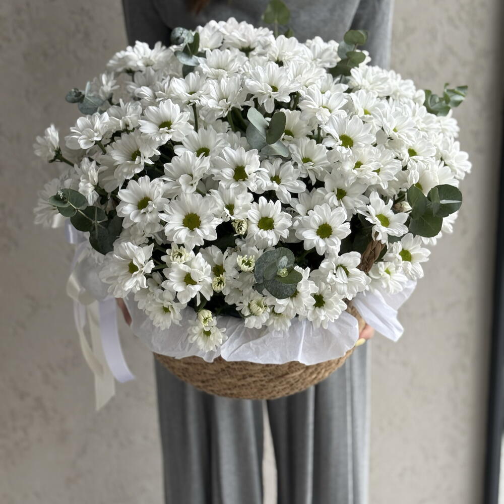Корзина с ромашками