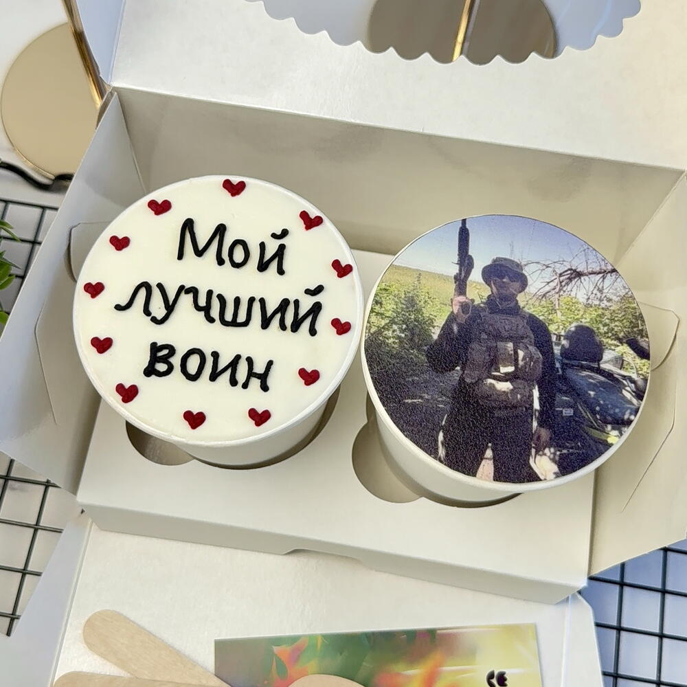 Бенто-торт в стакане cake to go с фото парню,мужчине