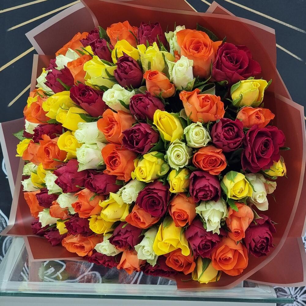 101 роза Mix 35cm