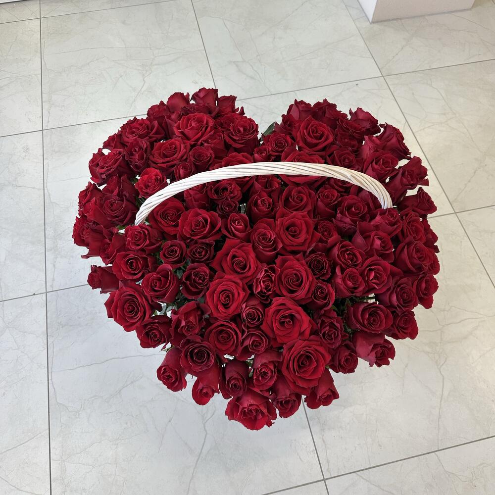 Basket of red roses