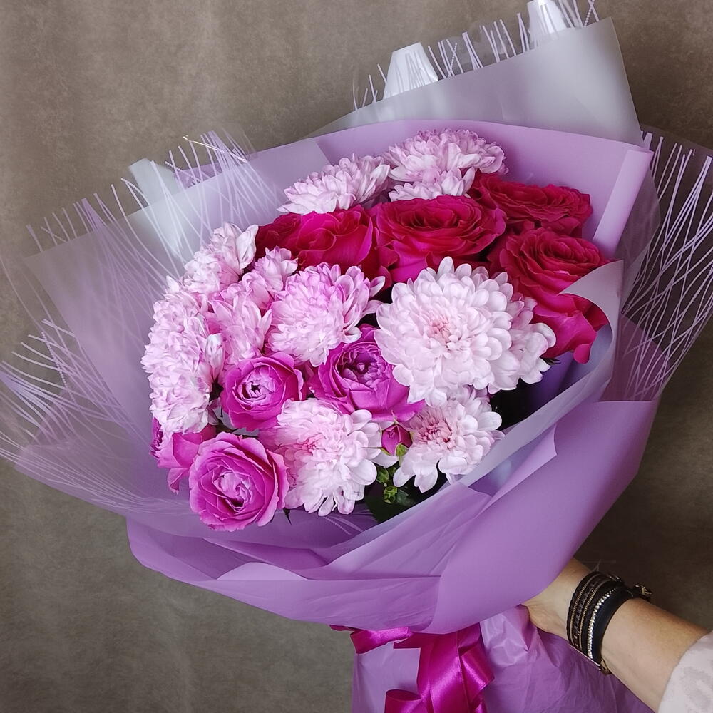 💗 Хризантемы с прекрасными  розами