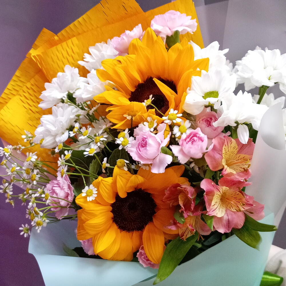 Букет с подсолнухами 🌻