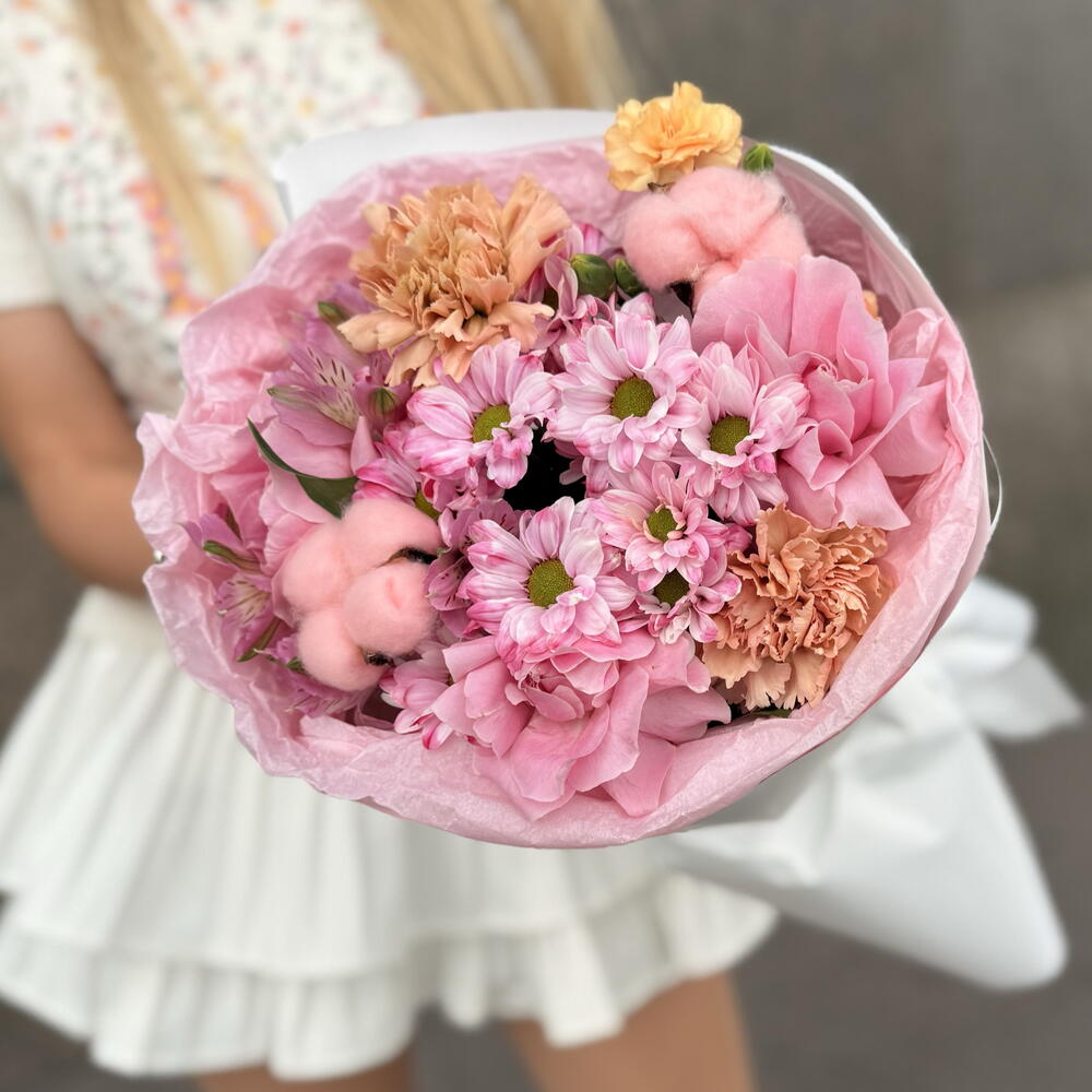 Букет 💐 к 1 сентября 🍁 Альстромерии🌸 Хлопок💙