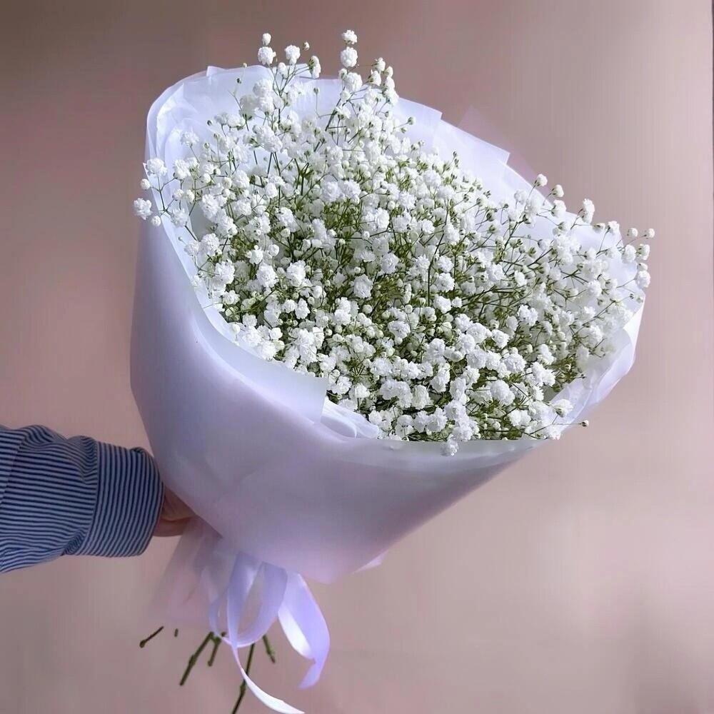 Букет белая гипсофила 1 сентября🤍