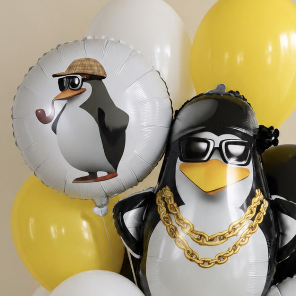 🐧 Набор воздушных шаров «Пингвины на стиле»