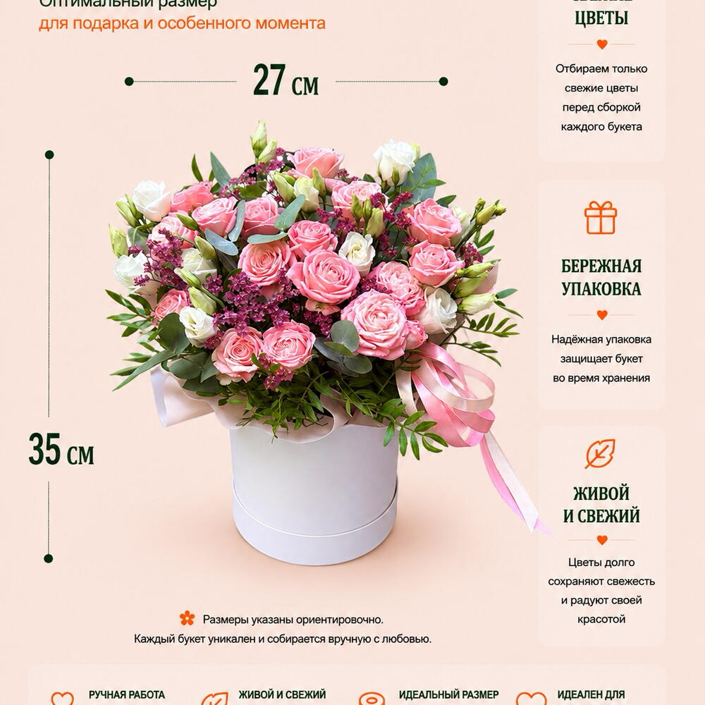 Цветы в коробке «Мадам»