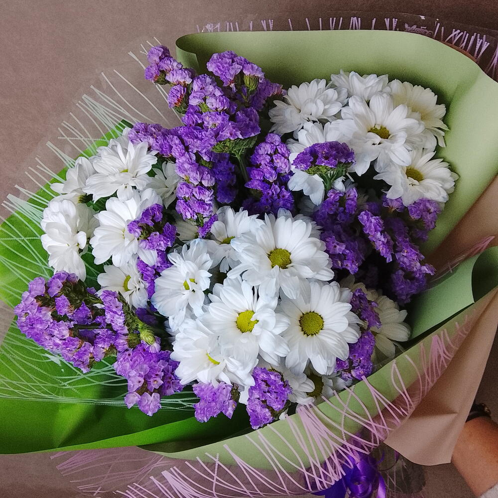 Хризантемы кустовые со страницей в упаковке