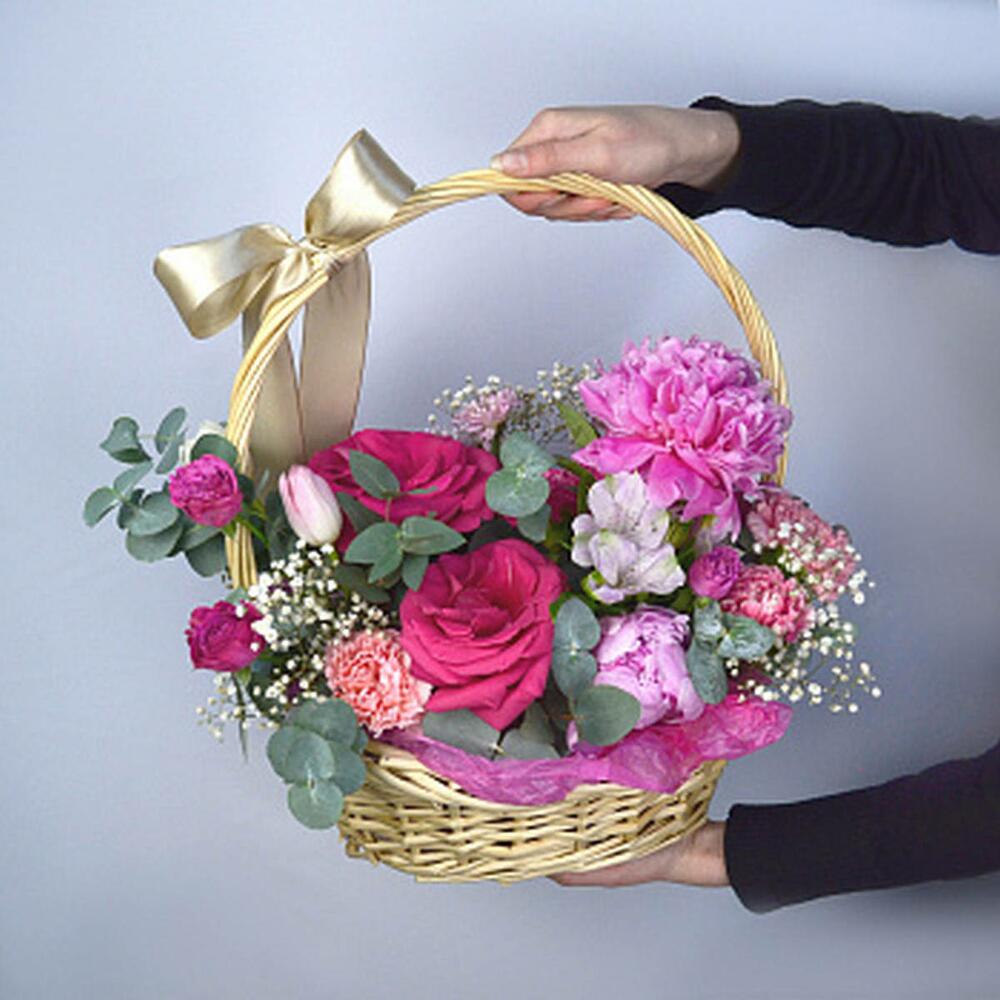 Корзина цветов Бархат