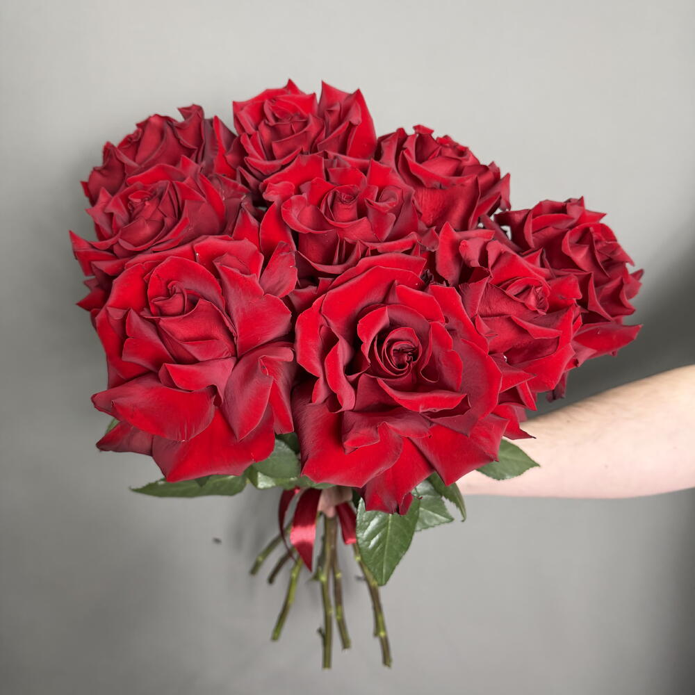 Моно букет из 9 французких красных роз 🌹️