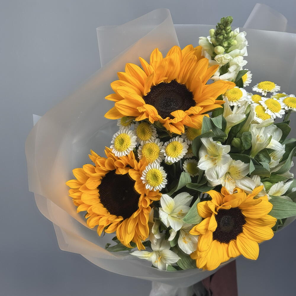 Букет с подсолнухами 🌻