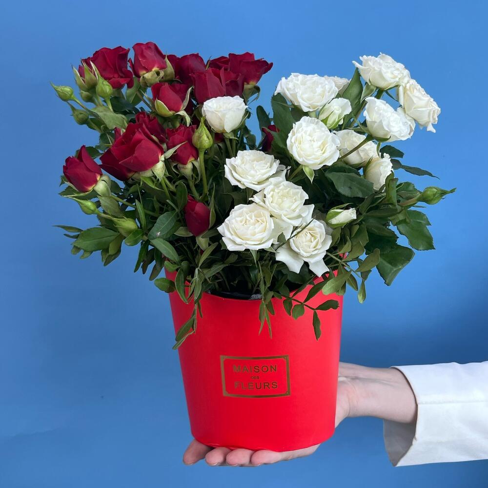 A compliment-a valentine in a box of bush roses