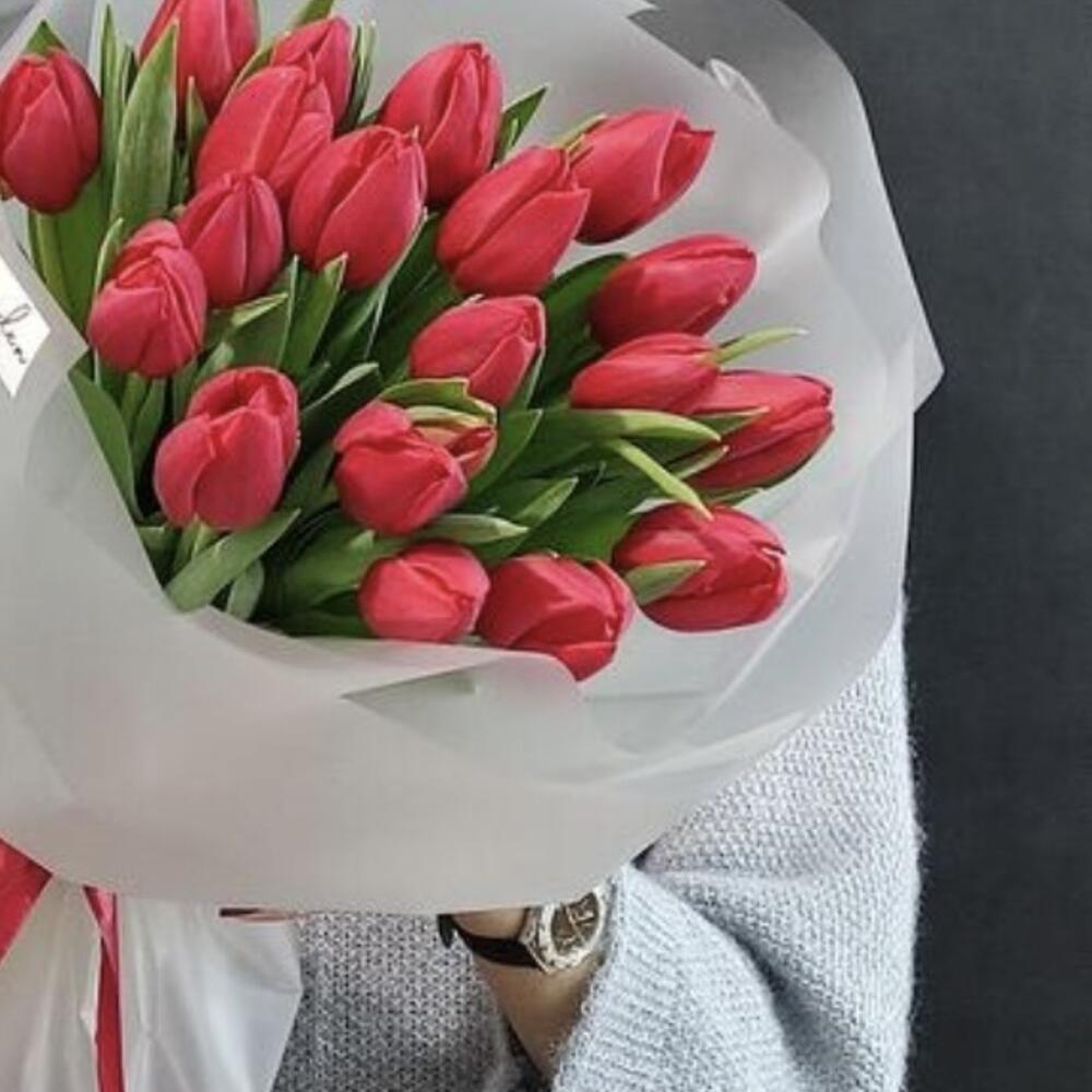 Тюльпан красные 17 шт