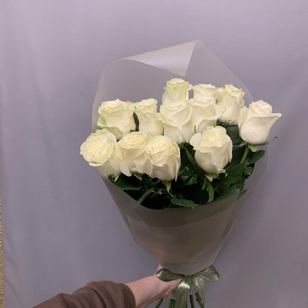 11 белых роз Мондиаль🤍