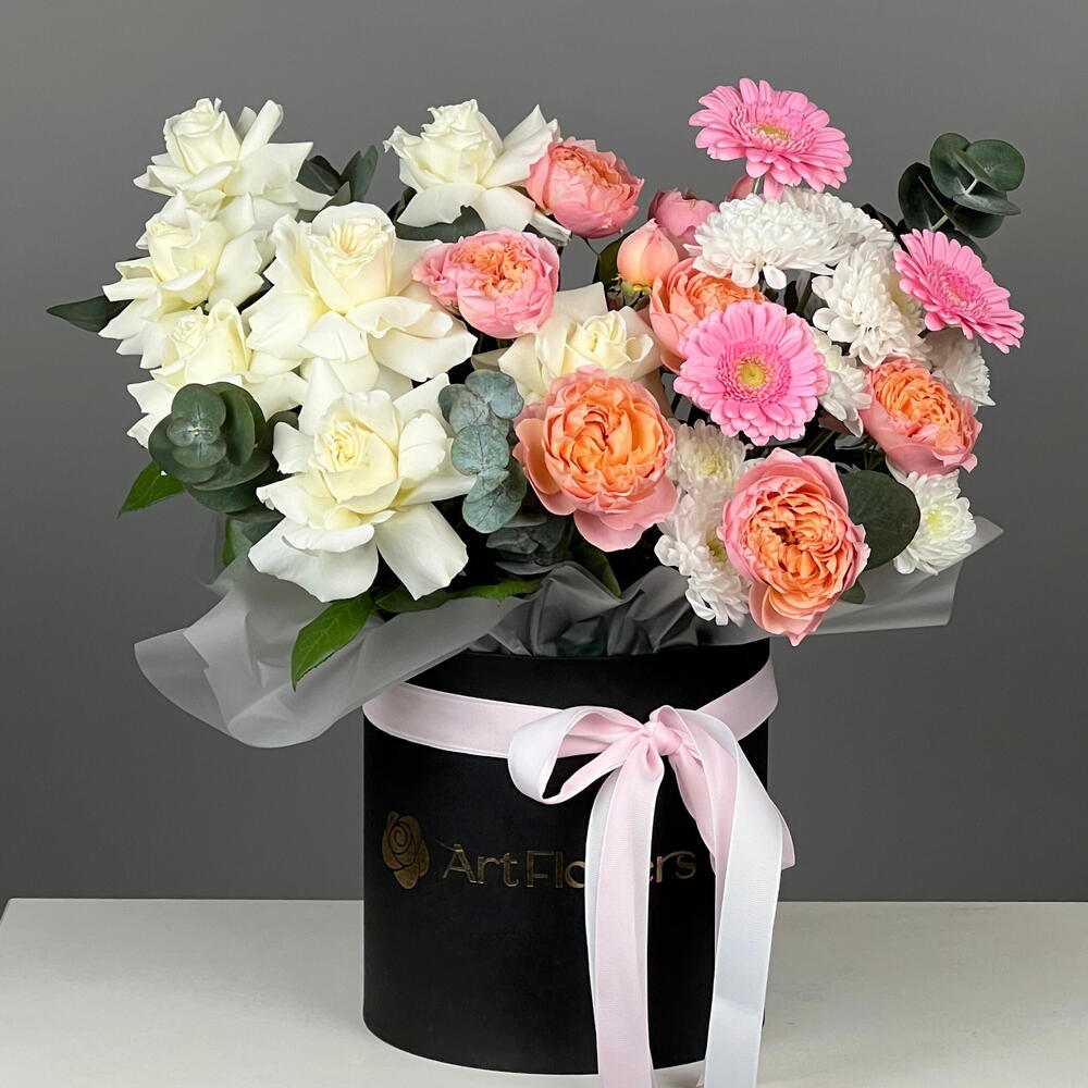 Цветы Букет Art Flowers Нежность в коробке