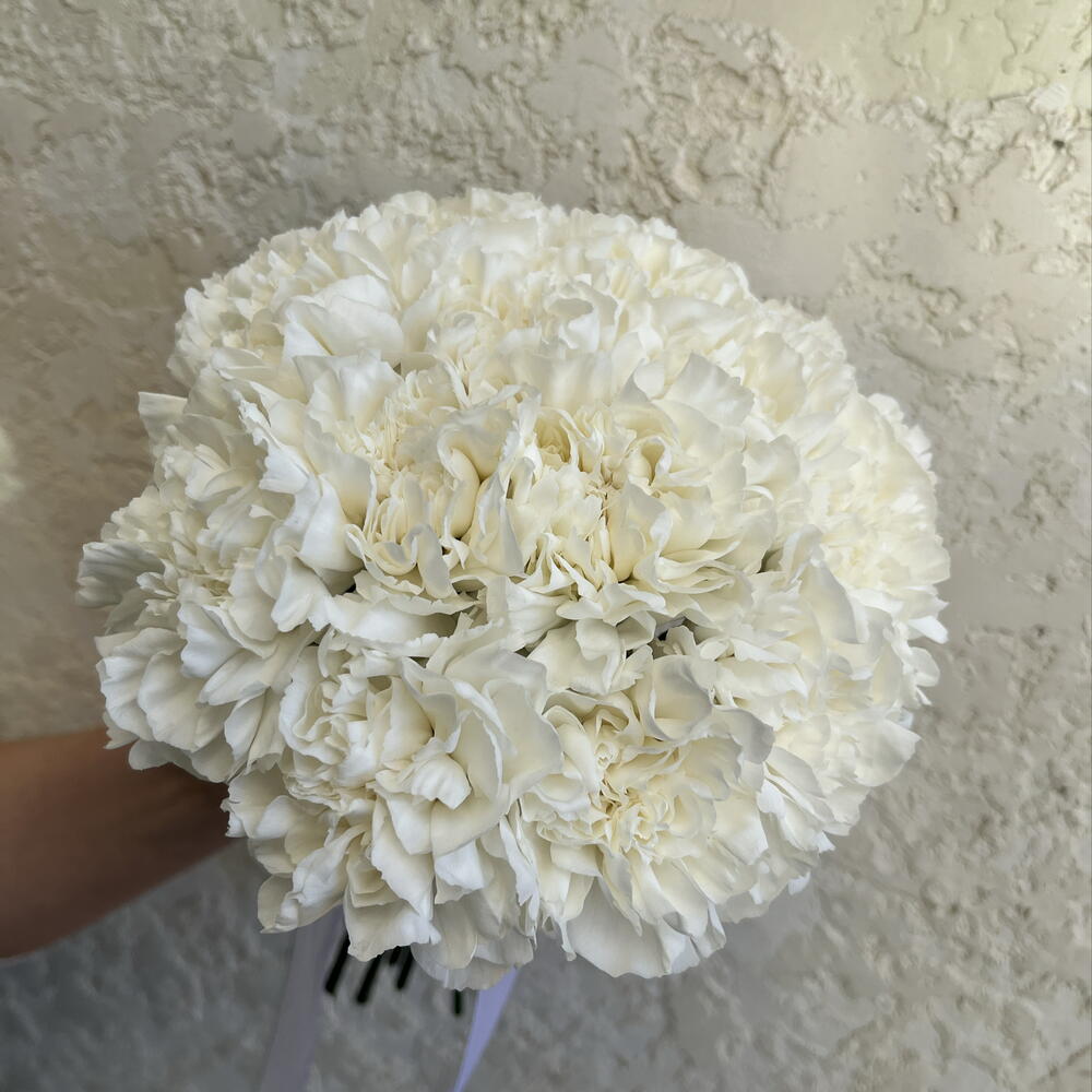 Bridal bouquet with white dianthus