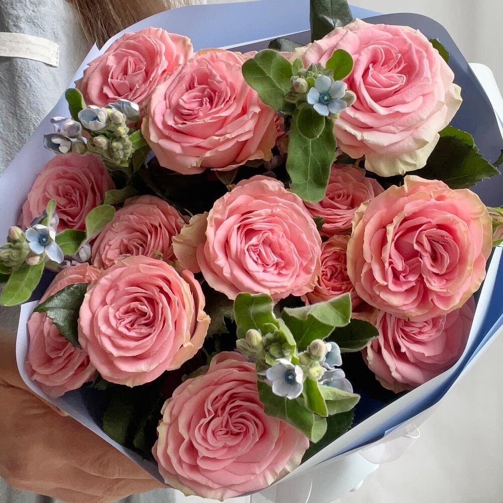 Роза + незабудки