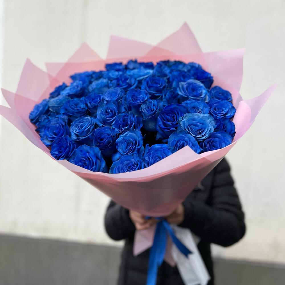 💙 Букет из 49 синих роз – Элегантный и загадочный подарок 🌹🚚