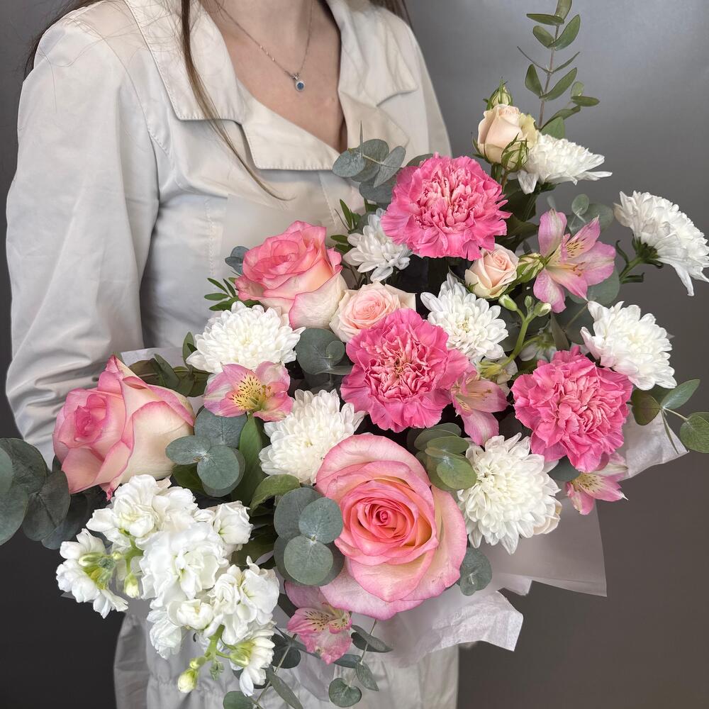«Нежно розовая композиция в кашпо💖💕