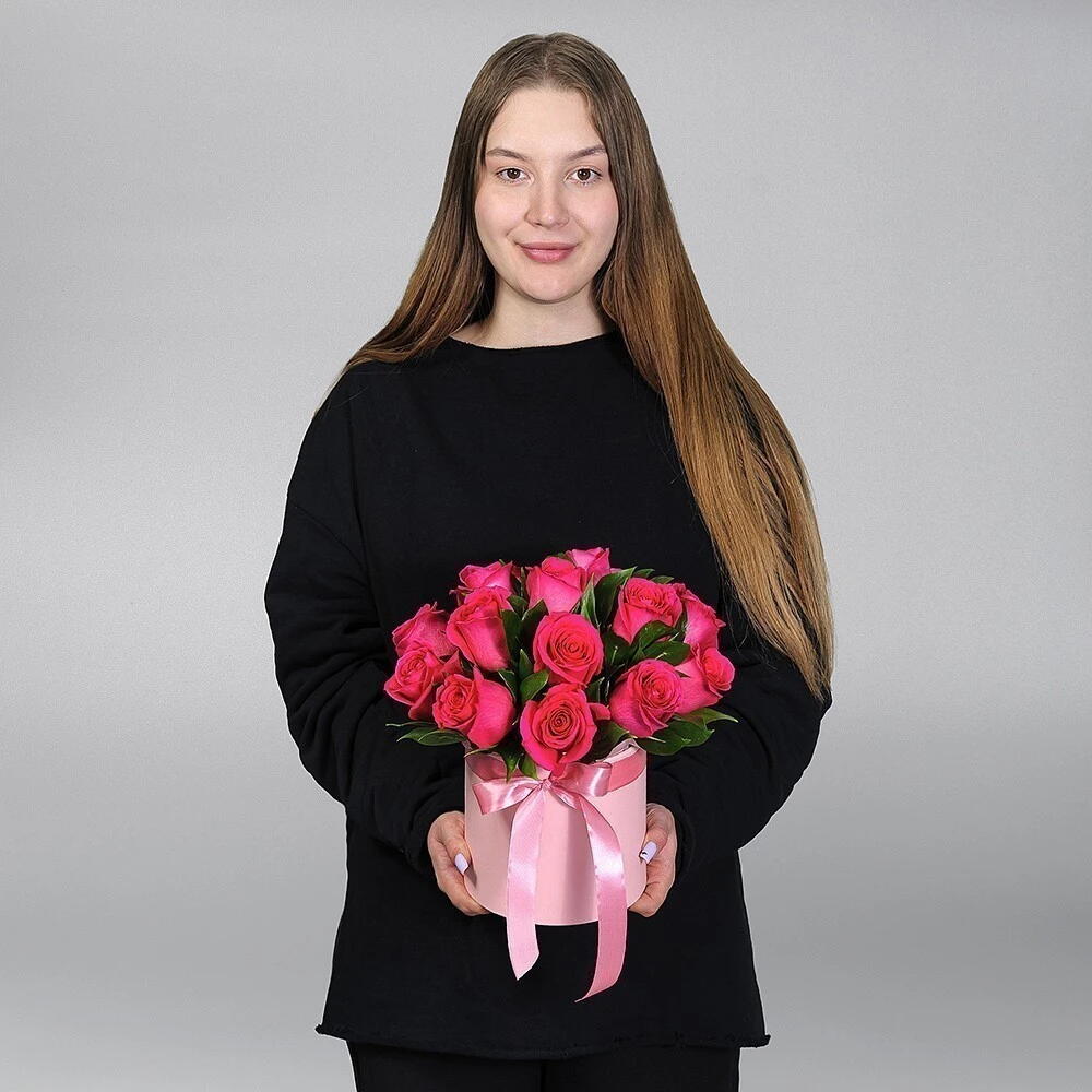 Композиция "15 розовых роз" 0391