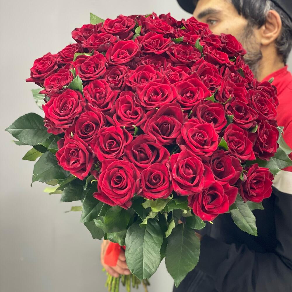 Красная роскошь🌹51шт