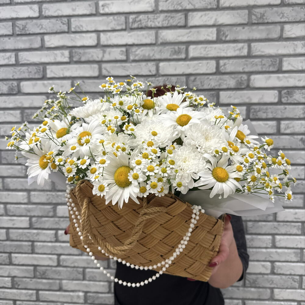 Корзина с ромашками 💚 Для любимой