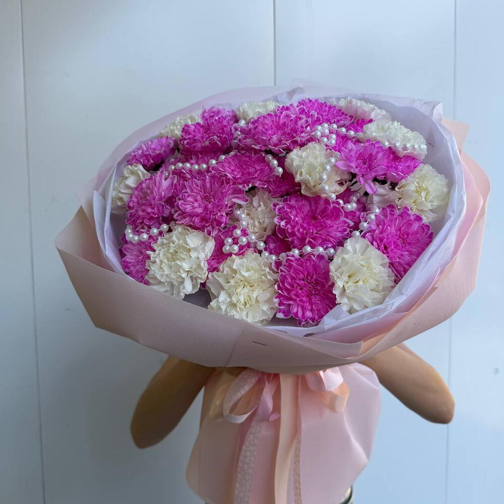 Букет цветов Хризантем и Диантусов 💐
