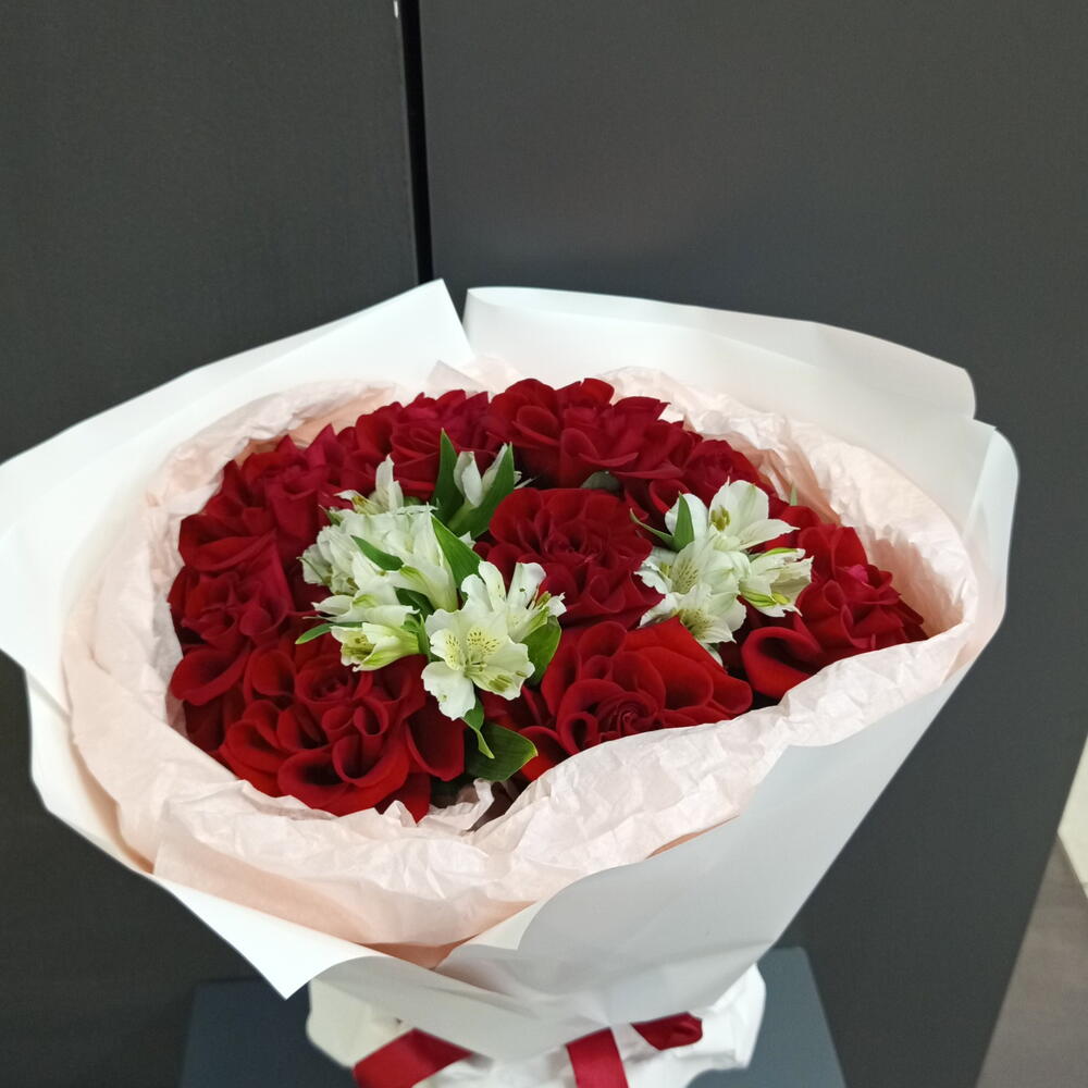 Заря/роза/альстромерия/Доставка цветов в Уфе