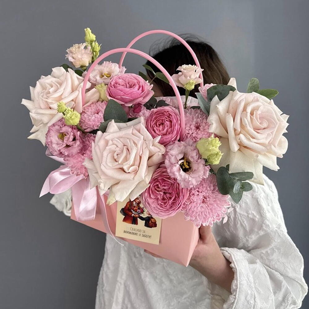 Композиция изящная 🩷 Роза французская 🥐🥐🥐 Роза кустовая пионовидная 🌸 эустома 🌿