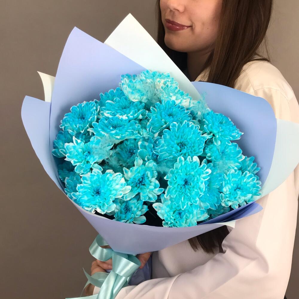 Букет из голубых хризантем💙