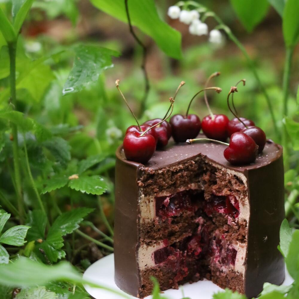 Шоколадный торт с вишней и ромом