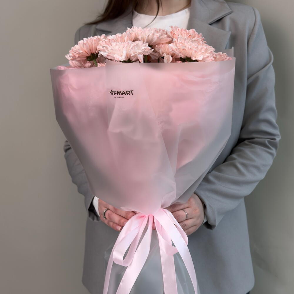 Букет из 3 розовых кустовых хризантем