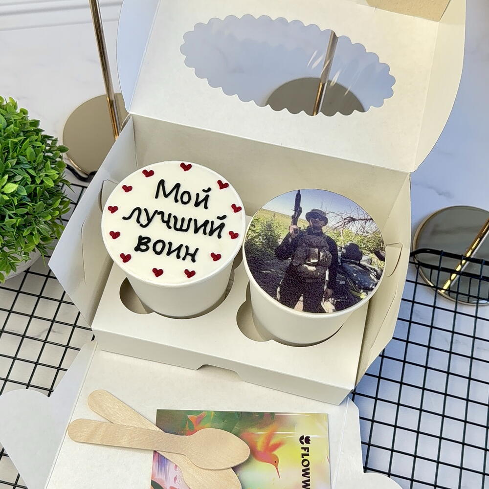 Бенто-торт в стакане cake to go с фото парню,мужчине