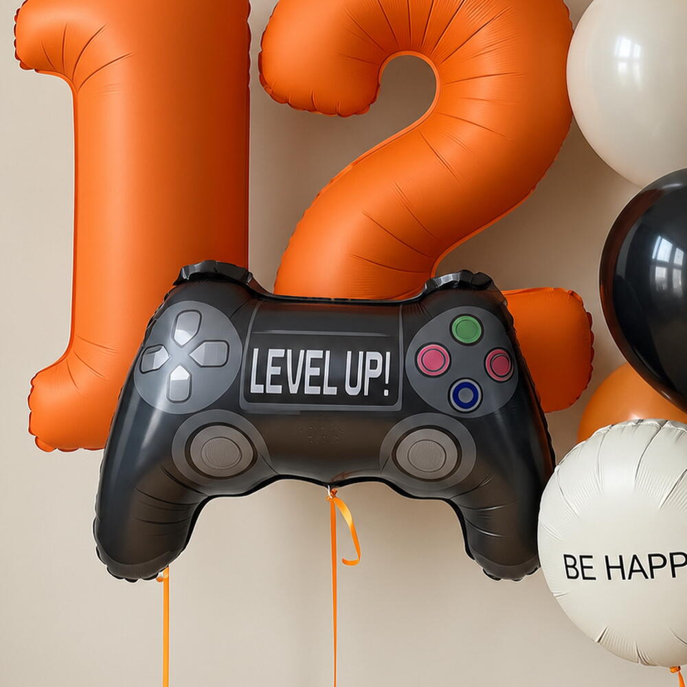 🎮 Набор воздушных шаров «Level Up» с цифрами