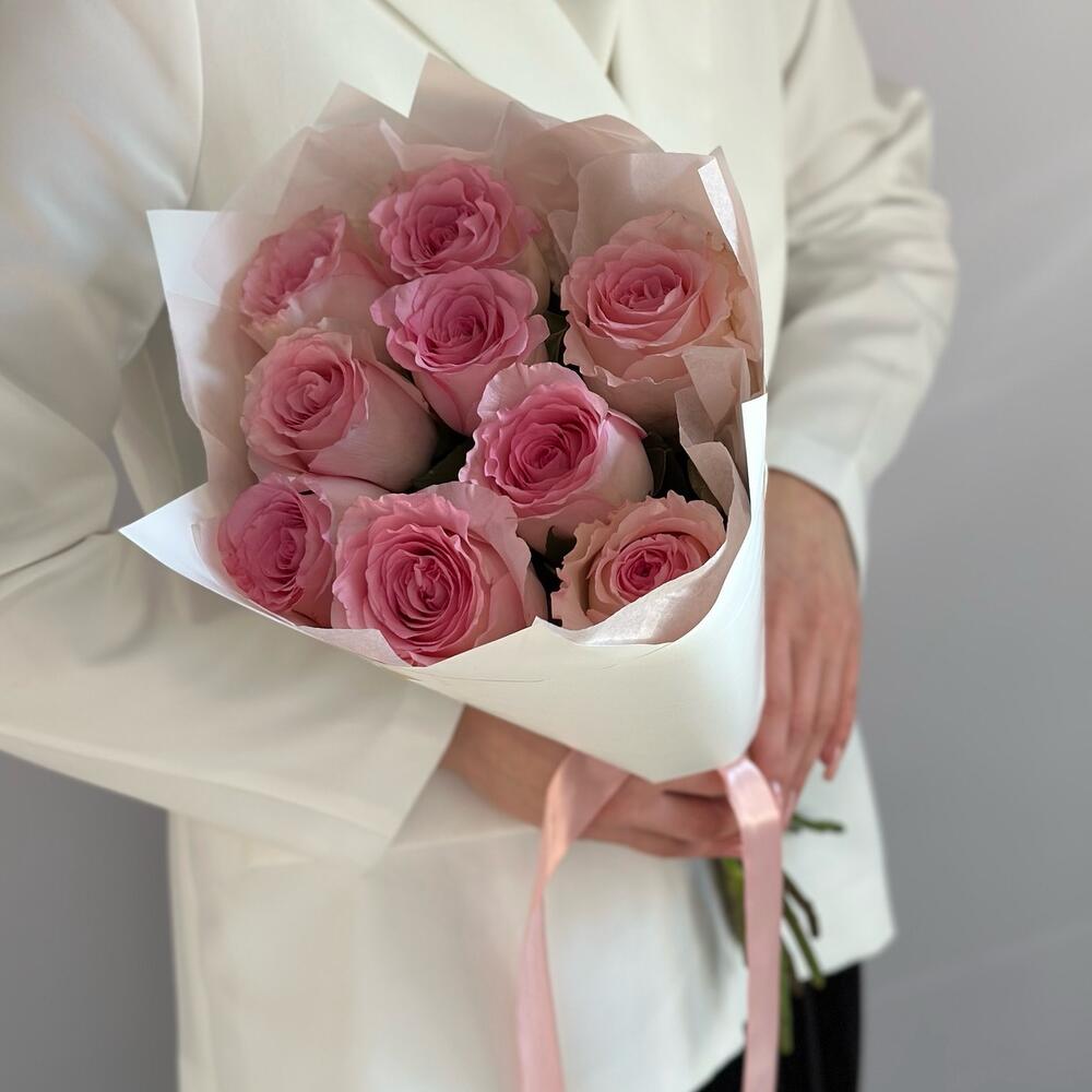 💘Букет из 9 розовых роз Эквадор