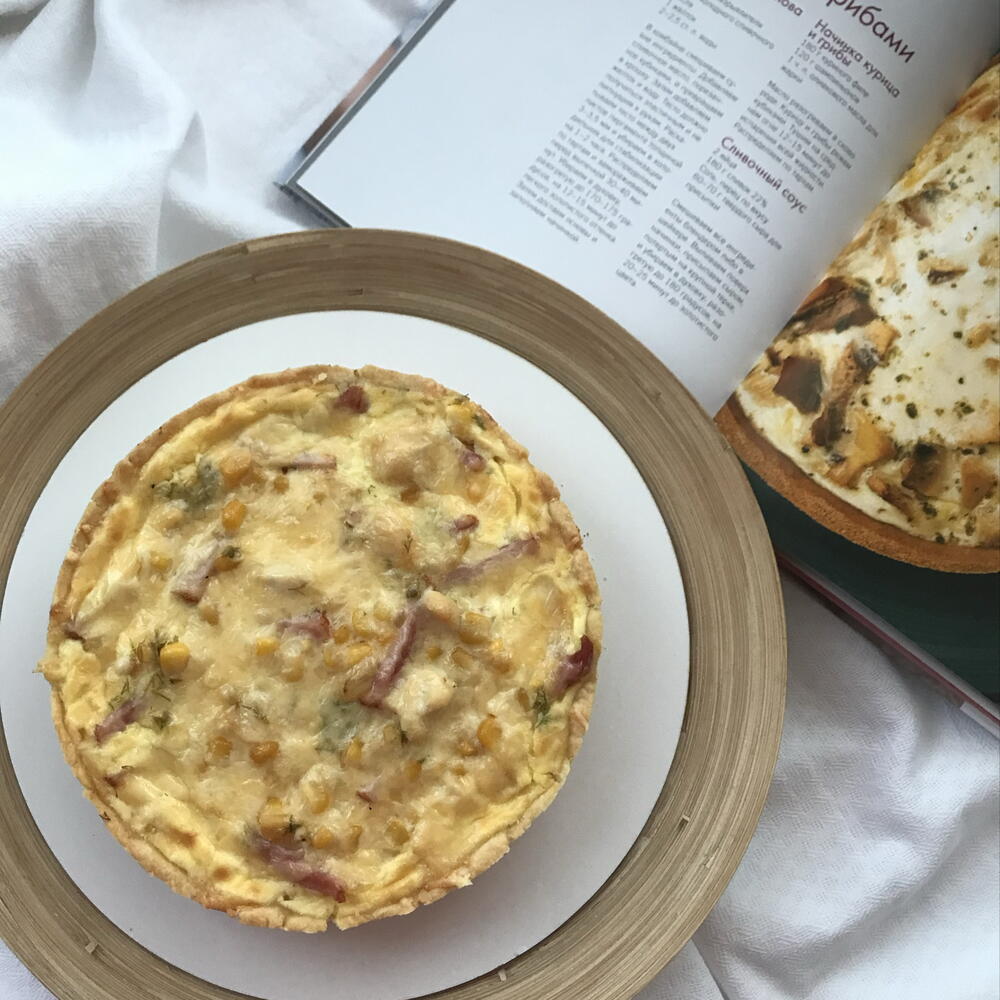 Пирог (киш) с курицей и грибами