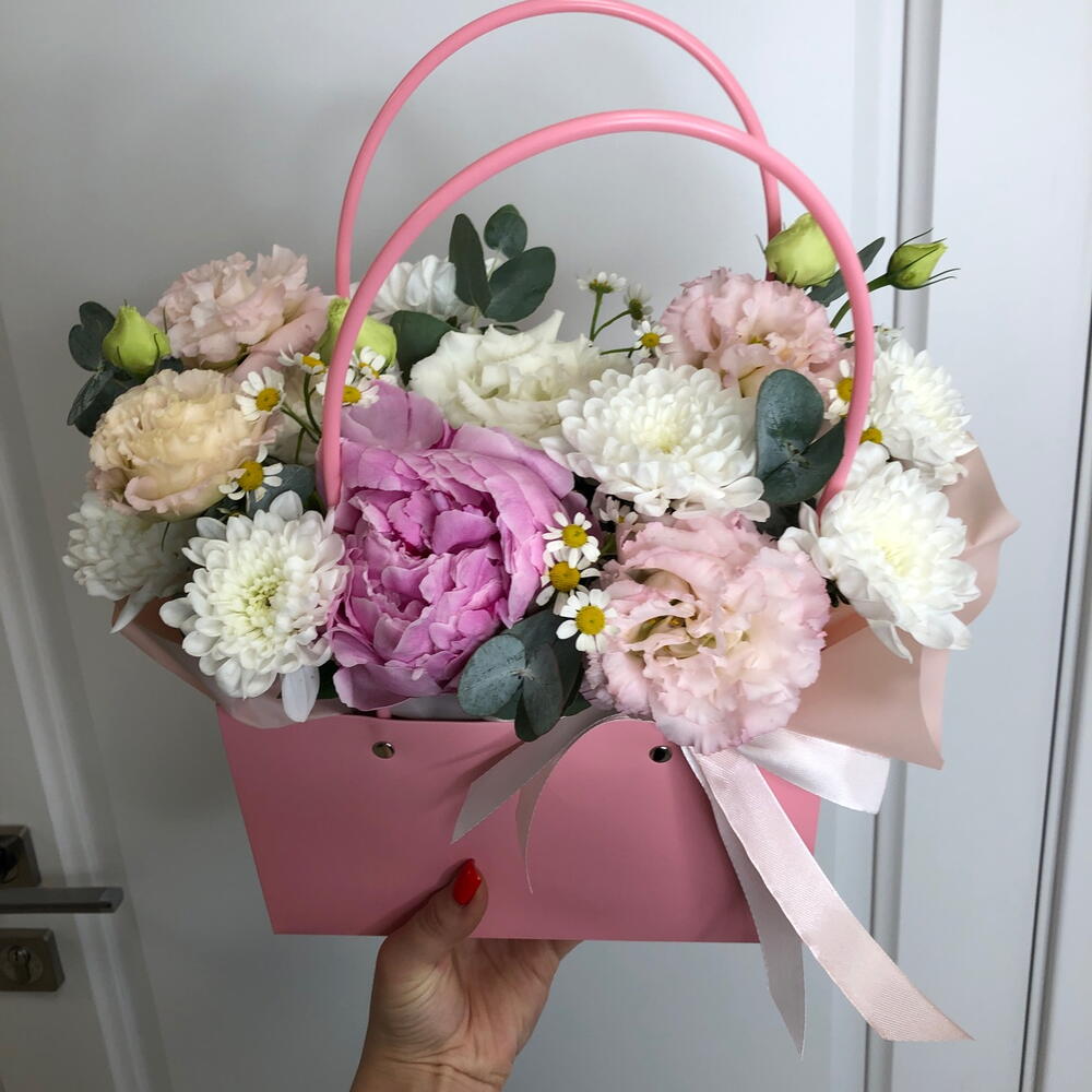 🩷Прекрасная сумочка Bloom room пион, хризантема, ромашка, эустома