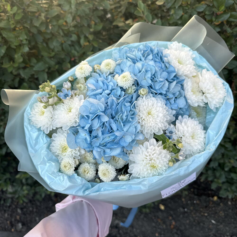 Пышный дофаминовый букет 🤍🌸 гортензия, оксипеталум