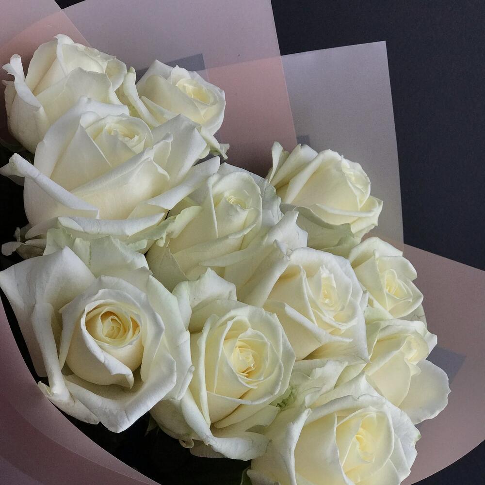 11 белых роз в стильной упаковке, Цветы и подарки в Ступино, купить по ...
