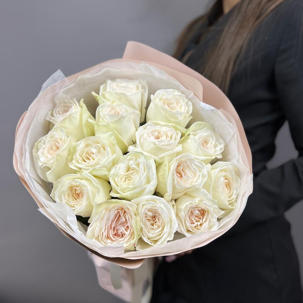 St bouquet 19 из 15 пионовидных роз сорта white o hara