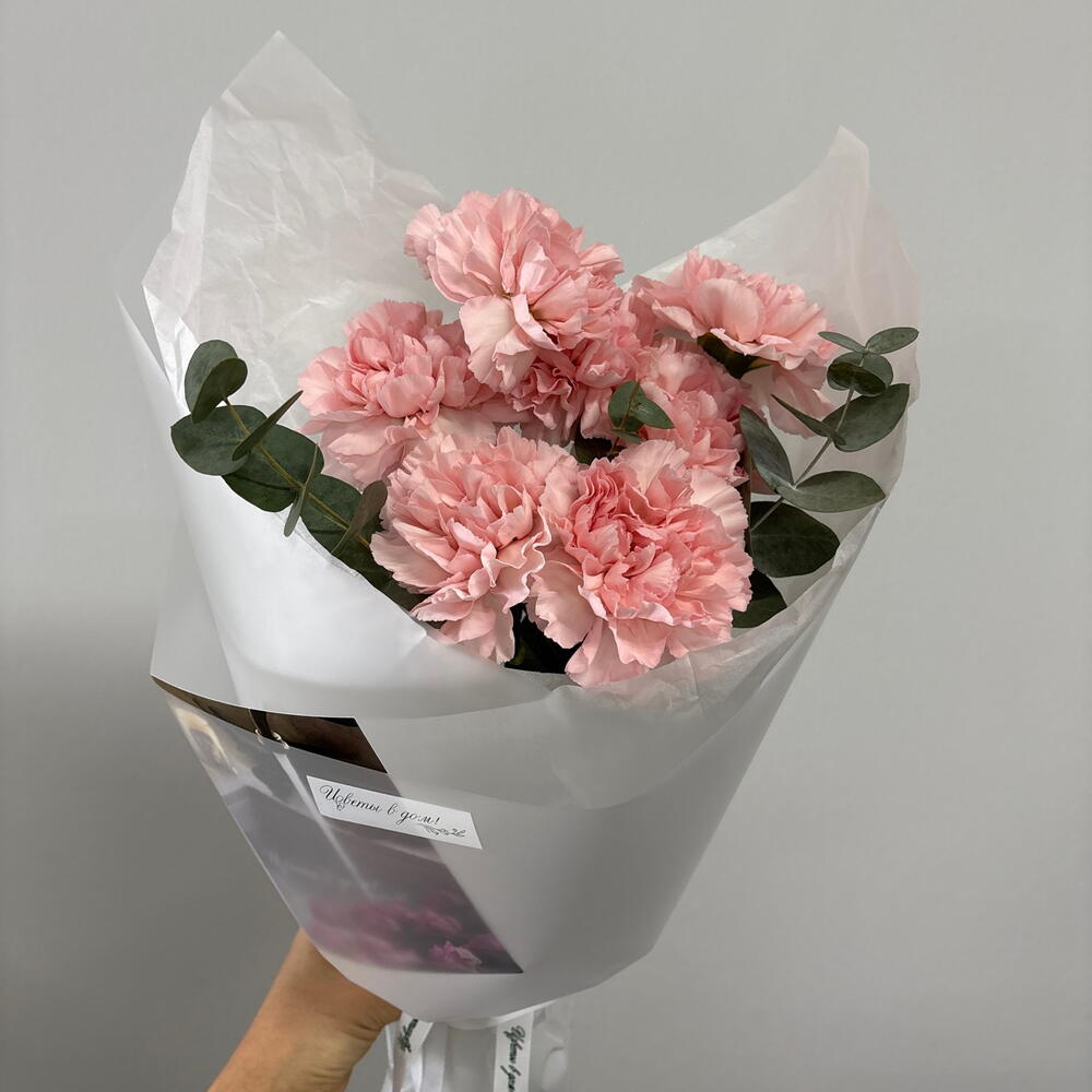 Букет комплимент из воздушных розовых диантусов💌