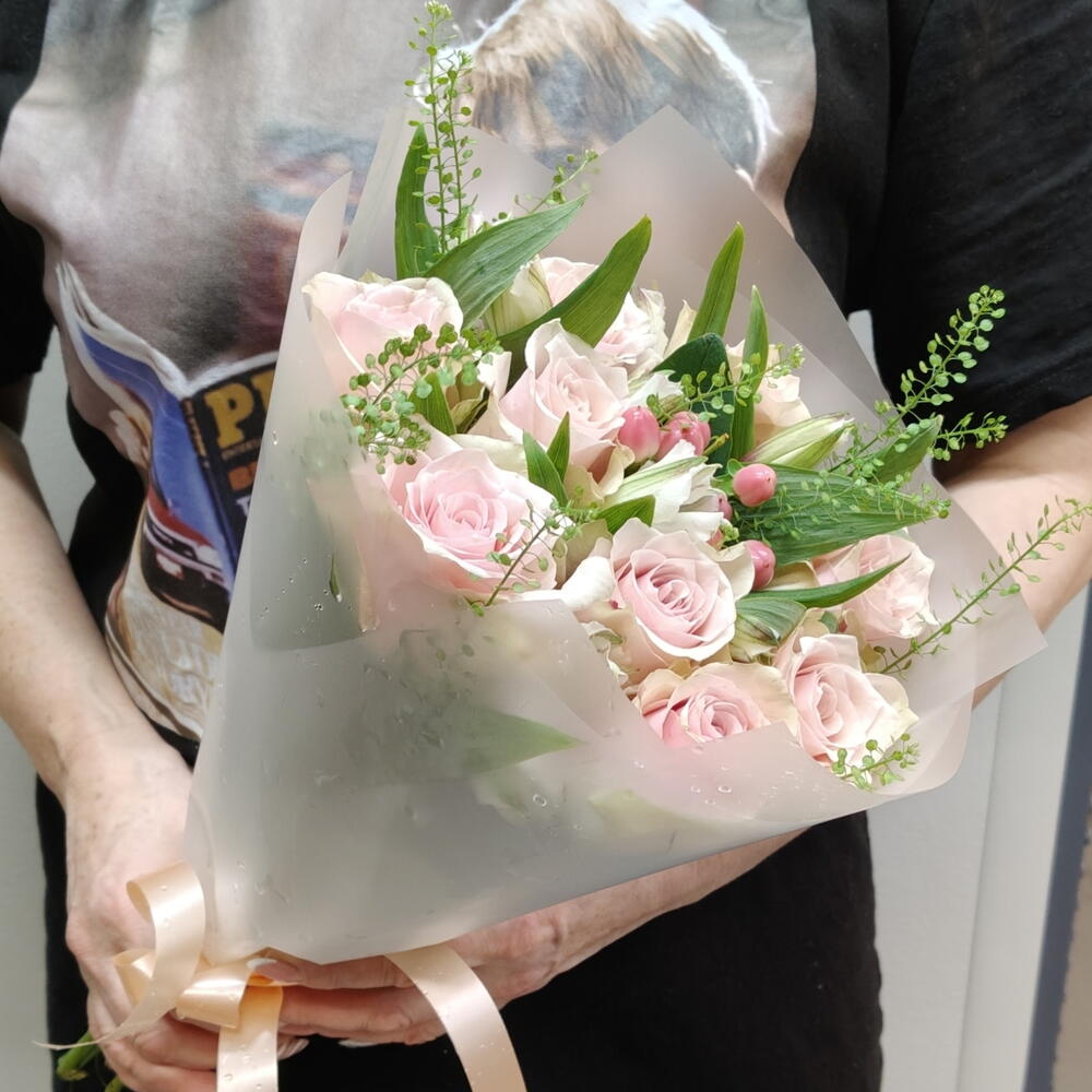 Нежный букет в розовой гамме (С0080)