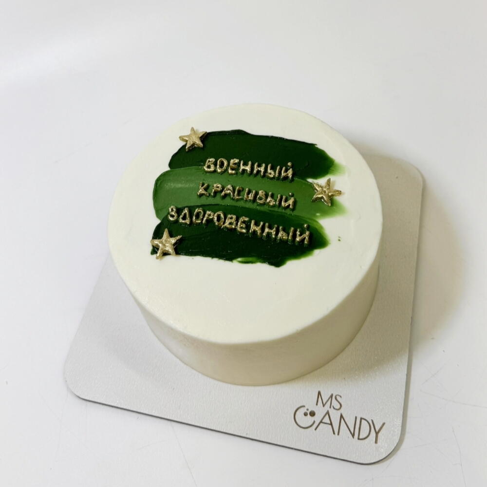 Бенто - торт "Военный, красивый, здоровенный", вес 450г., парню, папе, мужчине, коллеге, отцу, любимому, супругу, на 23 Февраля