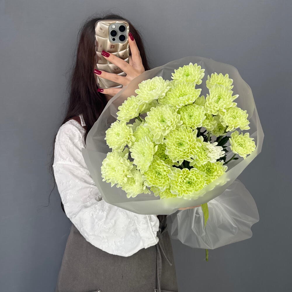 Монобукет💚 из Фисташковой Хризантемы Алтай