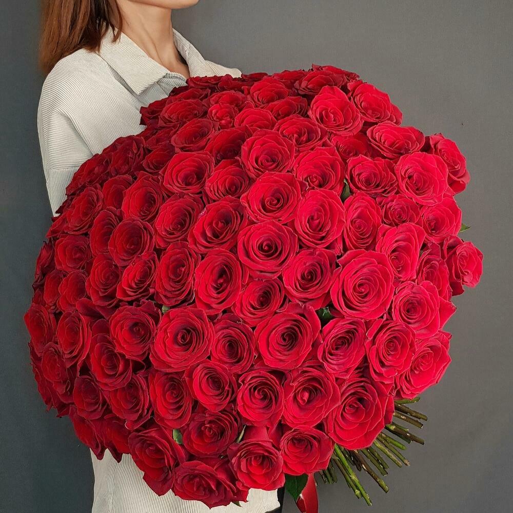 101 красная роза