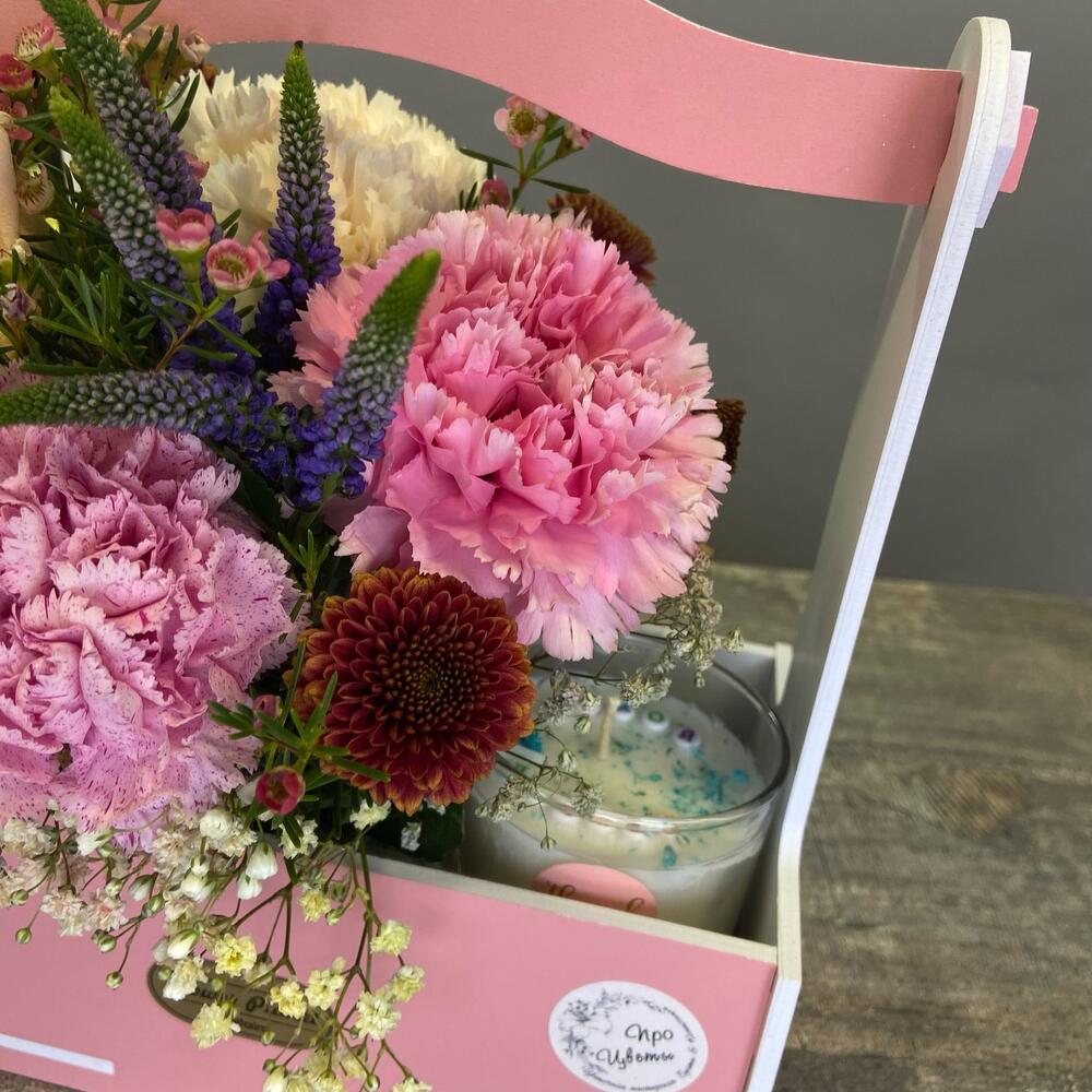 Недная композиция цветы и аромосвеча, Цветы и подарки Виктория-2 ...