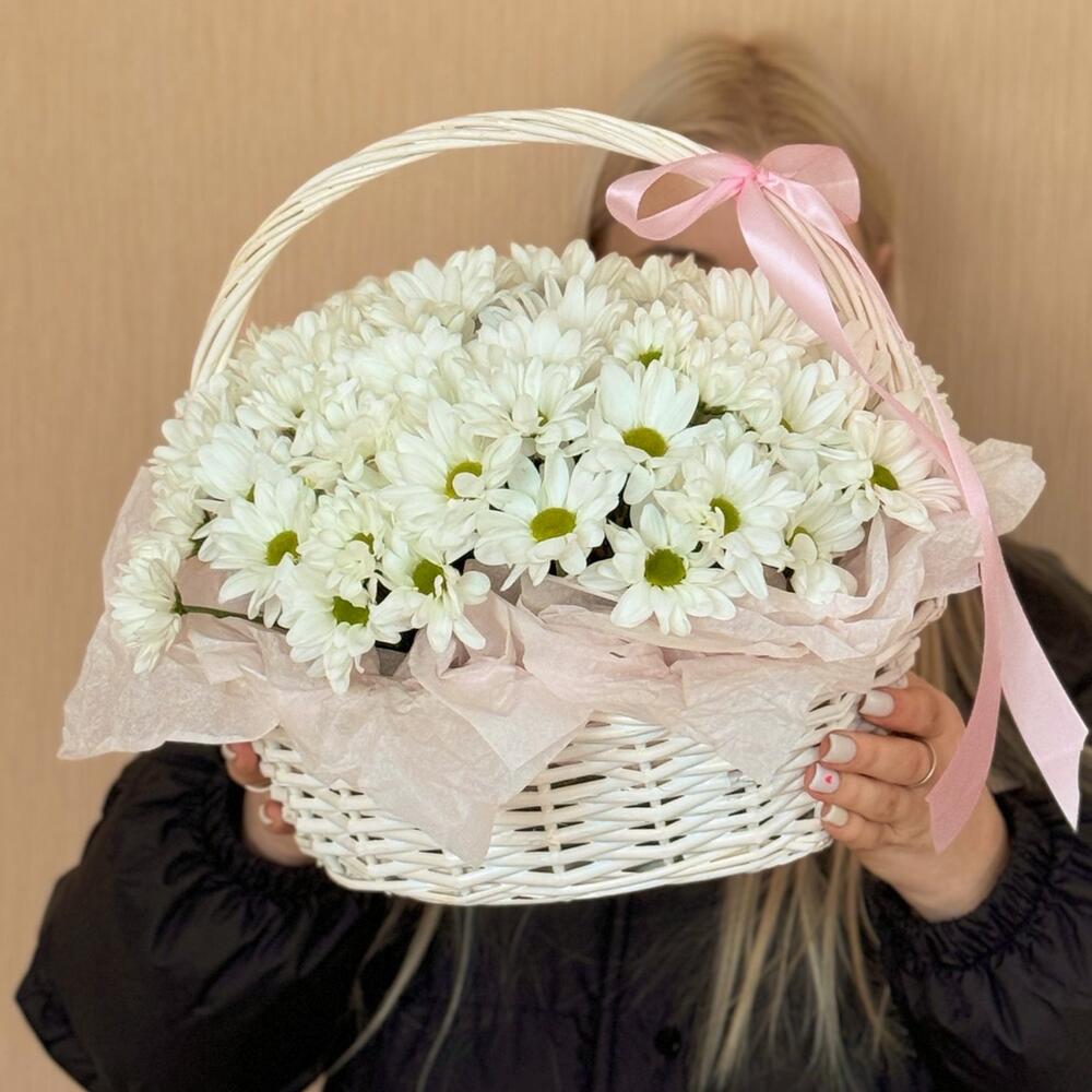 Шикарная корзина с хризантемами (М)