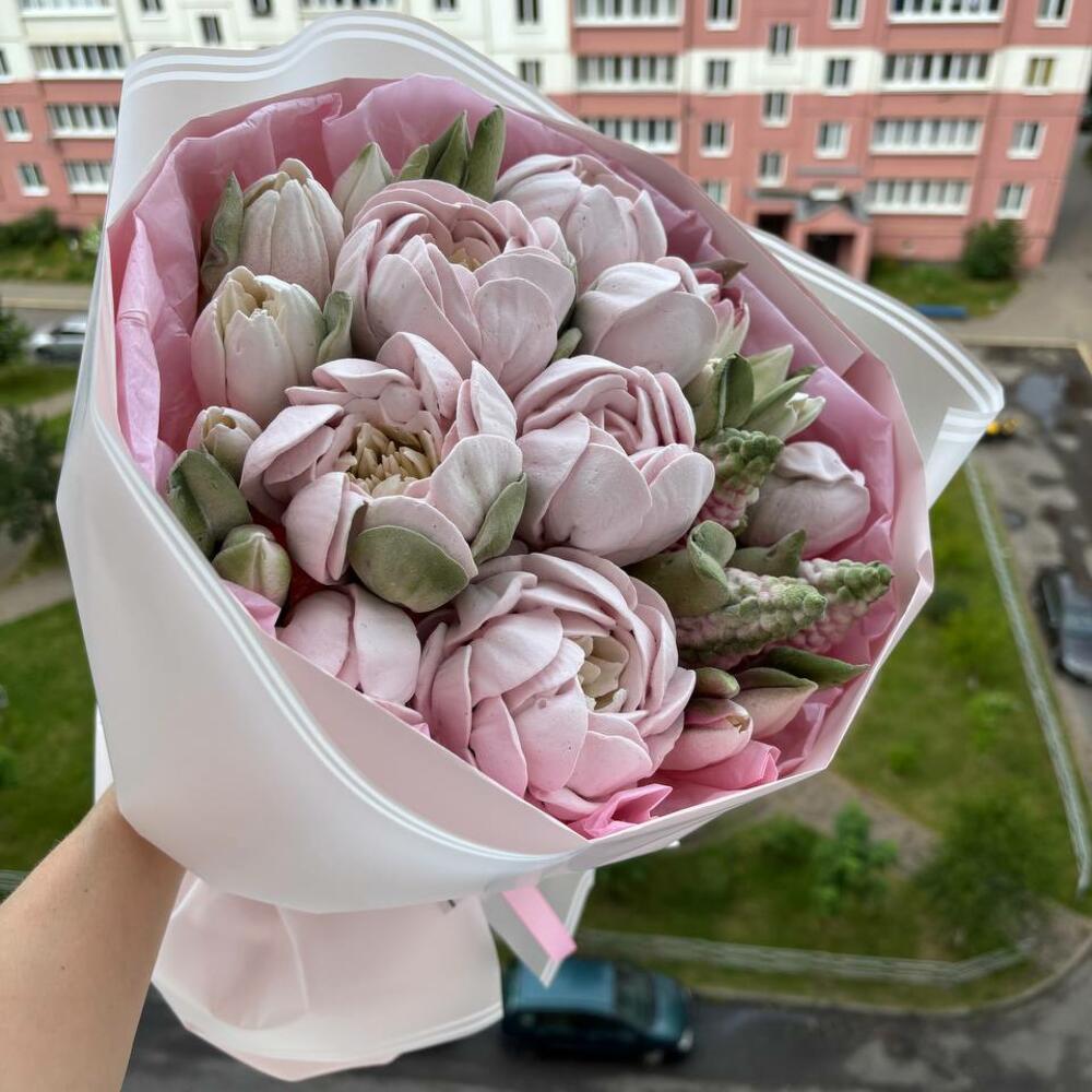Зефирный букет "Нежные пионы"