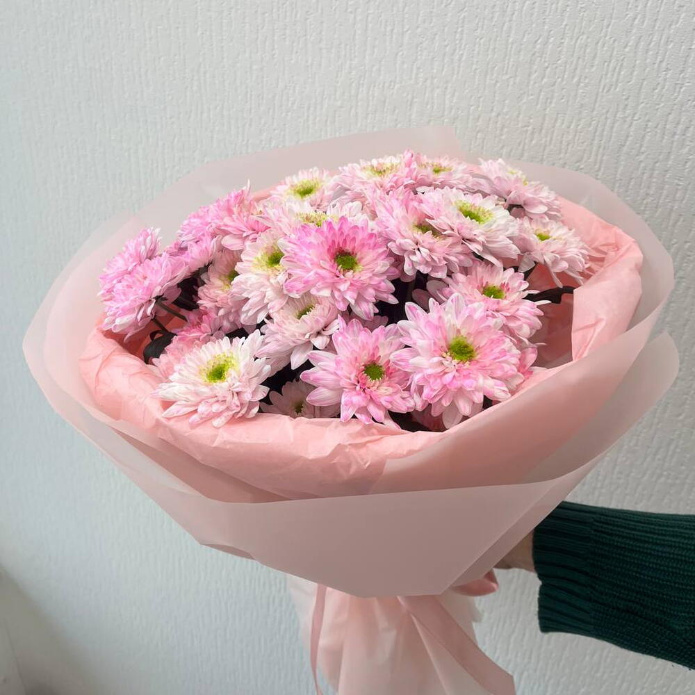 Монобукет из 5 кустовых хризантем