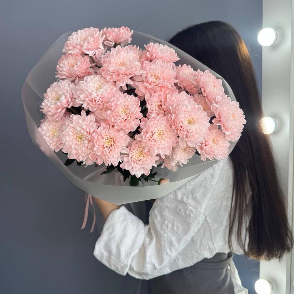 МОНОбукет🧡 из Персиковой🍑Хризантемы Алтай