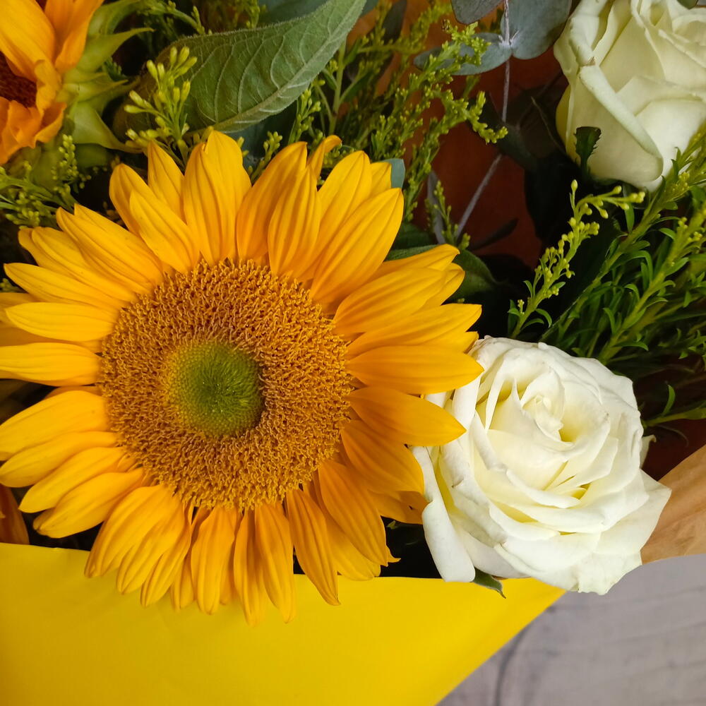 Букет с подсолнухом 🌻
